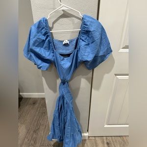 Blue Dress with open back